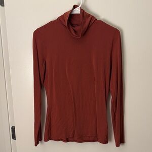 Garnet Hill Brick Red Turtleneck Top